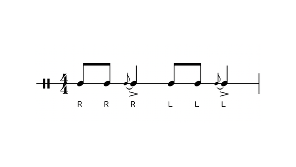 Dada Flam drum rudiment notation